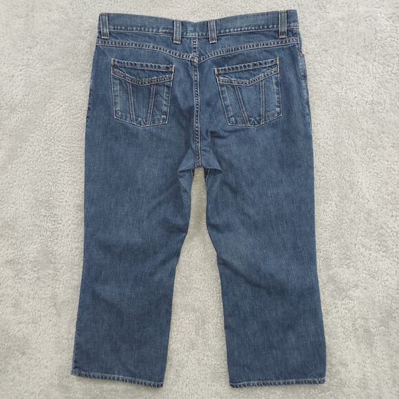 Eddie Bauer Capri Jeans Women's 14R Mid Rise Blue Denim Medium Wash 100% Cotton - Picture 1 of 14